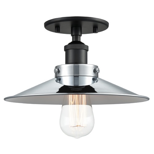 Bulstrodes Workshop Black & Chrome Semi-Flush Mount by Matteo Lighting
