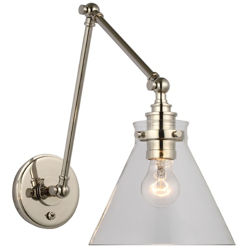 Visual Comfort Signature Collection Chapman & Myers Parkington Wall Light in Nickel by Visual Comfort Signature CHD2526PNCG