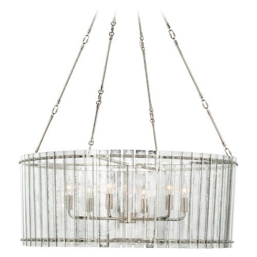 Visual Comfort Signature Collection Carrier & Company Cadence Large Chandelier in Nickel by Visual Comfort Signature S5670PNAM