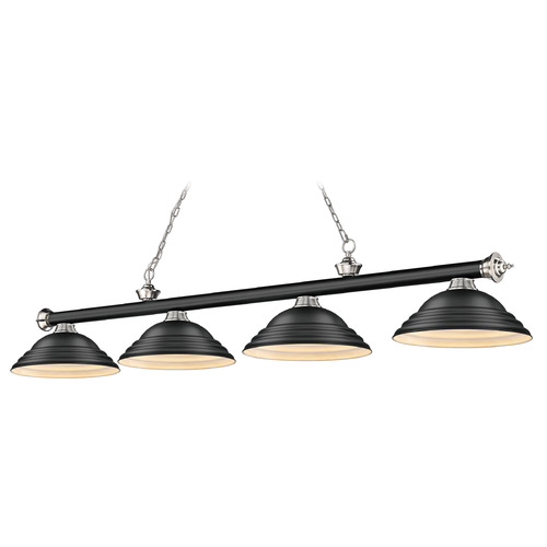 Z-Lite Cordon Matte Black & Brushed Nickel Billiard Light by Z-Lite 2306-4MB-BN-SMB