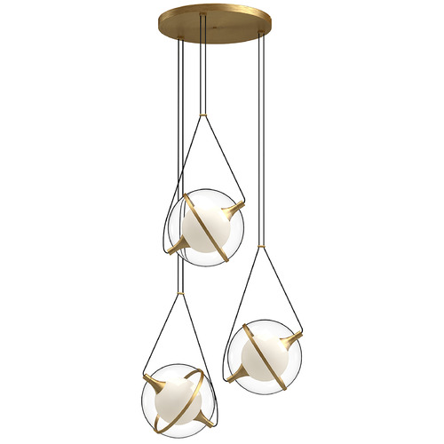 Aries Brushed Gold LED Multi-Light Pendant by Kuzco Lighting