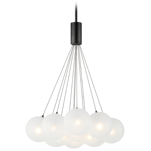 ET2 Lighting Et2 Burst Black LED Multi-Light Pendant with Globe Shade E25089-54BK