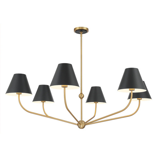 Crystorama Lighting Xavier 6-Light Chandelier in Gold & Black by Crystorama Lighting XAV-B9319-VG-MK