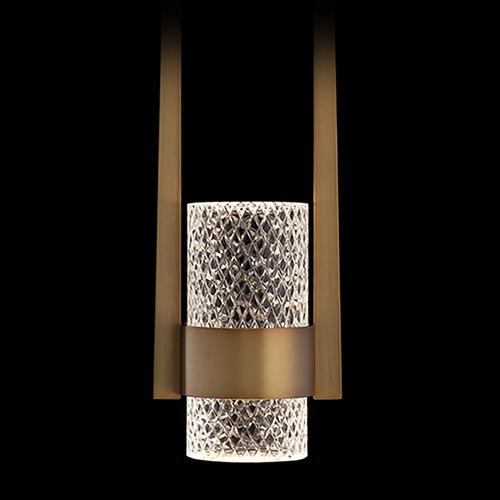 Schonbek Beyond Schonbek Beyond Cadenza Aged Brass LED Pendant Light with Cylindrical Shade BPD28518-AB