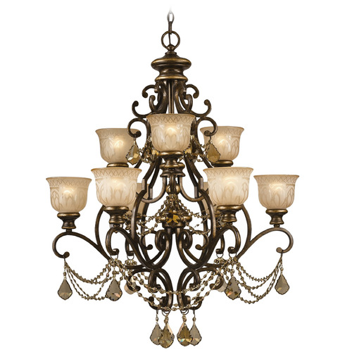 Crystorama Lighting Norwalk Bronze Umber Crystal Chandelier