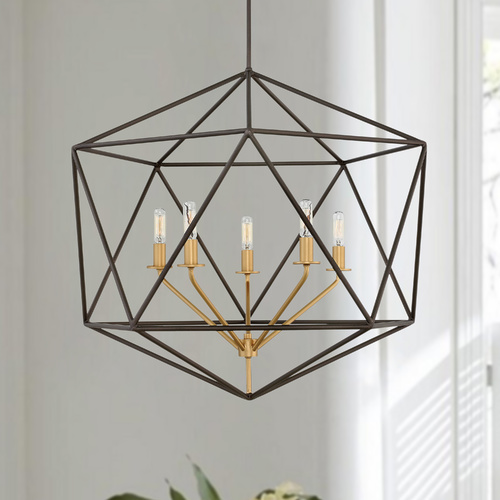 Astrid 28-Light Metallic Matte Bronze & Deluxe Gold Chandelier by Hinkley Lighting