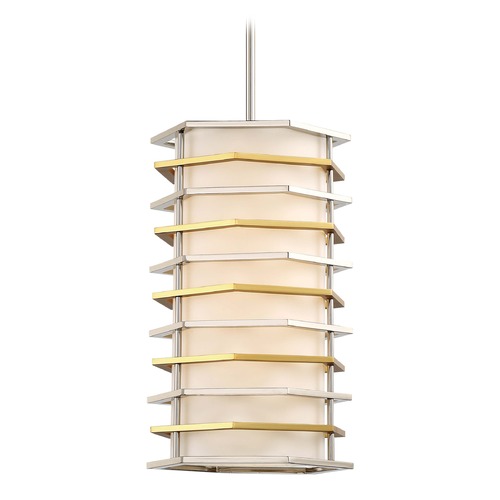 Levels LED Pendant in Polished Nickel & Honey Gold by George Kovacs