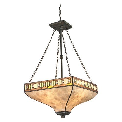 Z-Lite Z-Lite Crimson Java Bronze Pendant Light with Square Shade Z17-52P