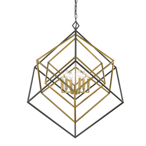 Z-Lite Euclid Olde Brass & Bronze Pendant by Z-Lite 457-6OBR-BRZ