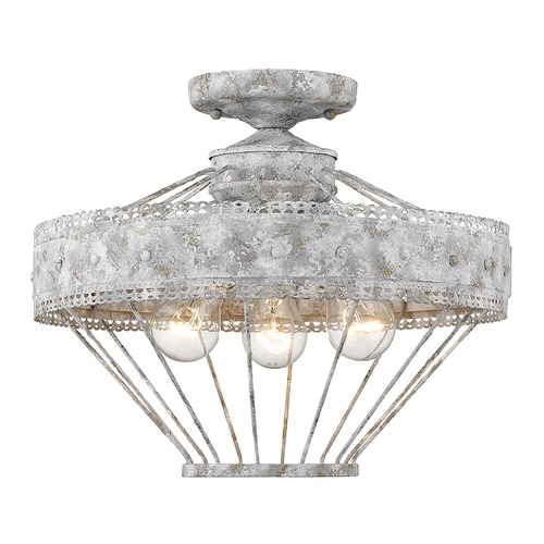 Ferris Oyster Semi-Flush Mount by Golden Lighting