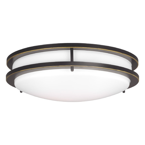 Mahone 14.50-Inch Antique Bronze LED Flush Mount by Generation Lighting