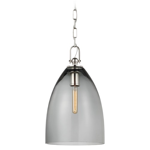 Visual Comfort Signature Collection Chapman & Myers Andros Pendant in Polished Nickel by Visual Comfort Signature CHC5426PNSMG