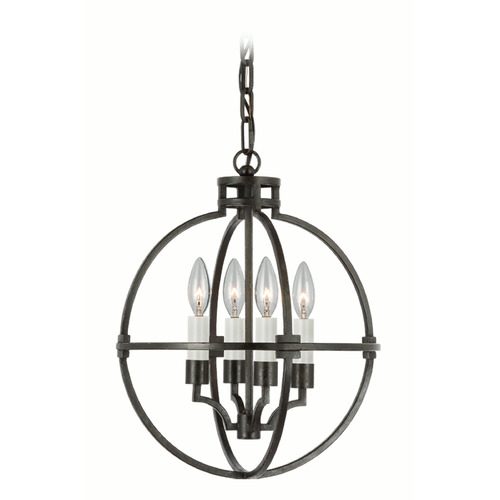 Visual Comfort Signature Collection Chapman & Myers' Lexie 14-Inch Globe Lantern in Iron by VC Signature CHC5515AI