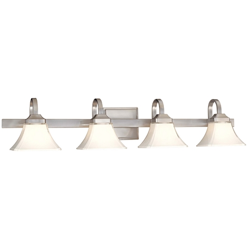 Bathroom Light with White Glass in Brushed Nickel by Minka Lavery