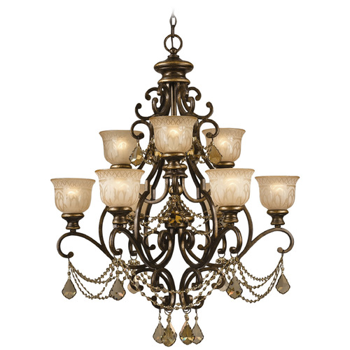 Crystorama Lighting Norwalk Bronze Umber Crystal Chandelier