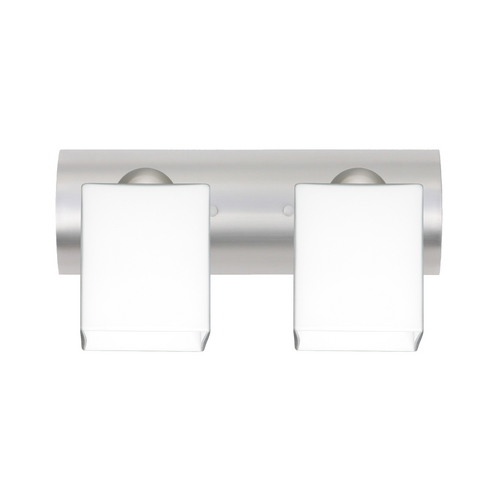 Modern Bathroom Light White Glass Satin Nickel by Besa Lighting