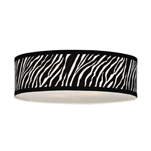 Design Classics Lighting 16-Inch Zebra Print Drum Shade for Milo Collection by Design Classics SH9470DIF