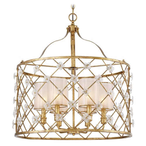 Metropolitan Lighting Victoria Park Elara Gold Pendant Light with Cylindrical Shade N6566-596