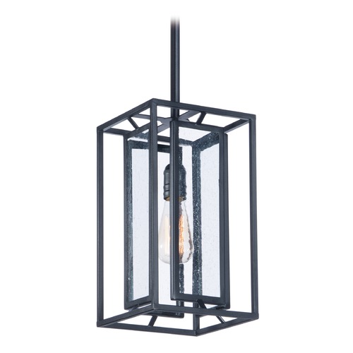 Maxim Lighting Seeded Glass Mini-Pendant Light Black Maxim Lighting 21672CDBK/BUI