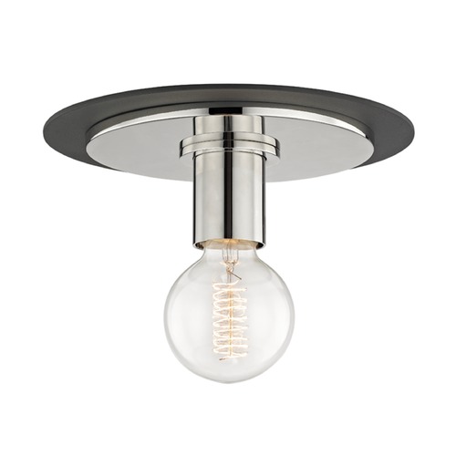 Mitzi by Hudson Valley Milo Flush Mount in Polished Nickel & Black by Mitzi by Hudson Valley H137501S-PN/BK
