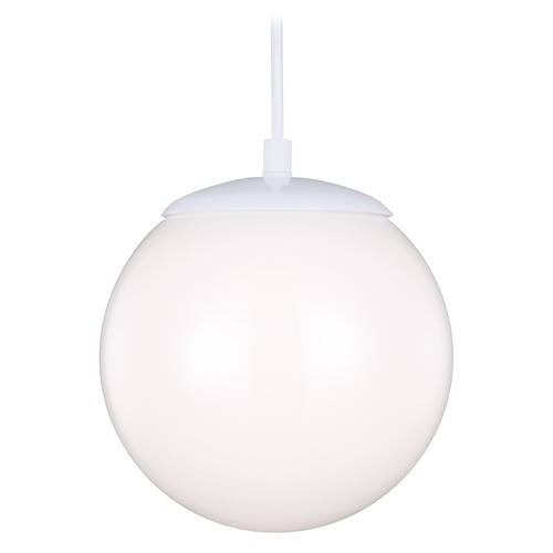 Visual Comfort Studio Collection Leo 8-Inch LED Globe Pendant in White by Visual Comfort Studio 6018EN3-15