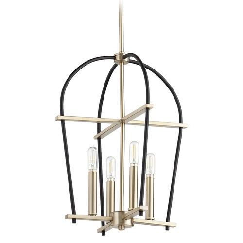 Quorum Lighting Espy Noir & Aged Brass Pendant by Quorum Lighting 687-6980