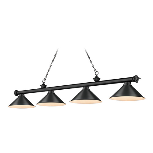 Cordon Matte Black Billiard Light by Z-Lite