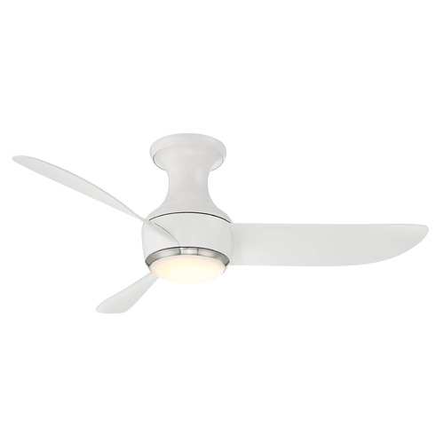 Modern Forms Corona Brushed Nickel & Matte White LED Ceiling Fan with Light