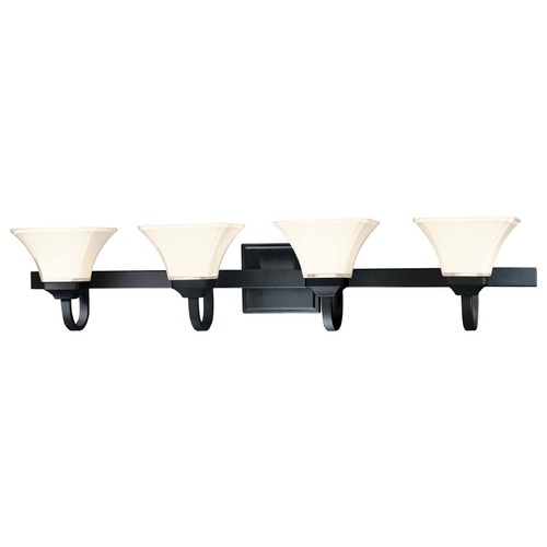 Minka Lavery Bathroom Light with White Glass in Black by Minka Lavery 6814-66