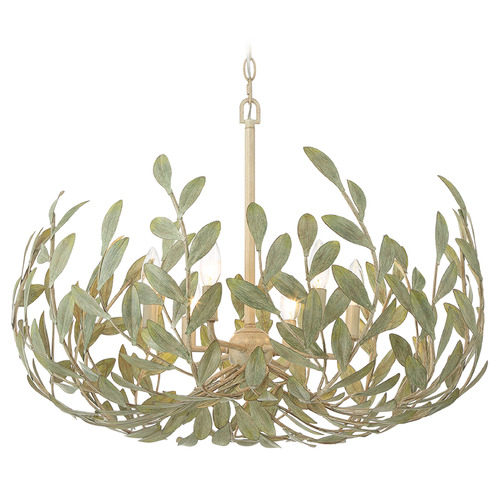 Crystorama Lighting Broche Champagne Green Tea Chandelier