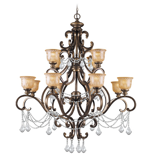 Crystorama Lighting Norwalk Bronze Umber Crystal Chandelier