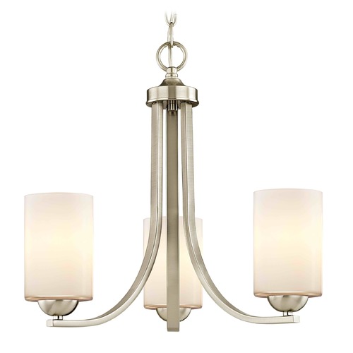 Design Classics Lighting Satin Nickel Mini-Chandelier 5843-09 GL1024C