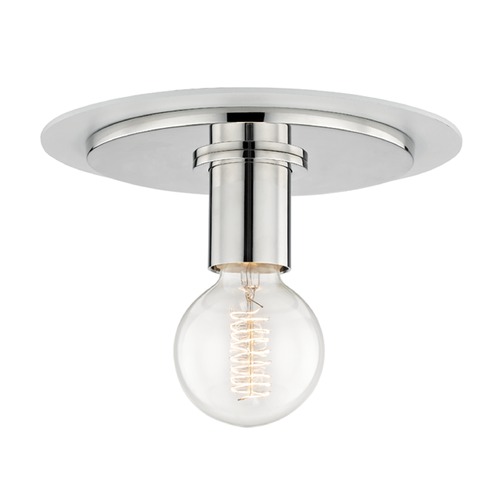 Mitzi by Hudson Valley Milo Flush Mount in Polished Nickel & White by Mitzi by Hudson Valley H137501S-PN/WH