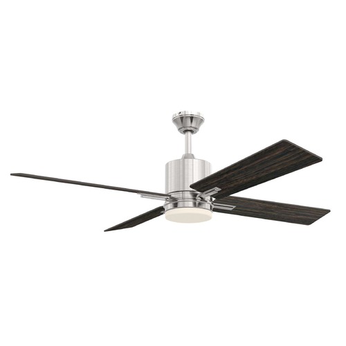 52-Inch Brushed Nickel Ceiling Fan with LED Light 3000K by Craftmade Lighting