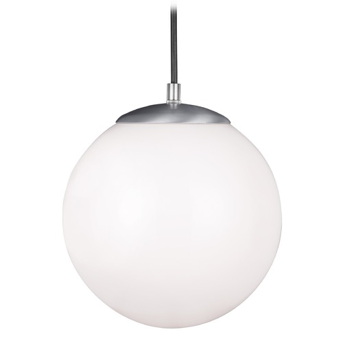 Leo 10-Inch LED Globe Pendant in Satin Aluminum by Visual Comfort Studio