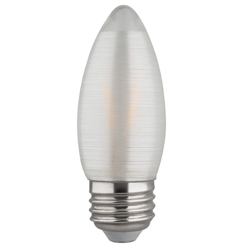 2W C11 LED Satin Spun Clear Medium Base 2700K 120 Lumens 120V Dimmable by Satco Lighting
