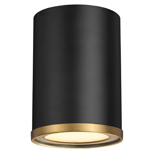 Arlo Matte Black & Rubbed Brass Flush Mount by Z-Lite
