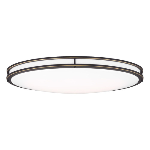 Mahone 32.25-Inch Antique Bronze Oval LED Flush Mount by Generation Lighting