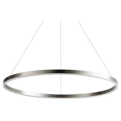 Circulo 32-Inch LED Ring Pendant in Satin Nickel by Oxygen Lighting