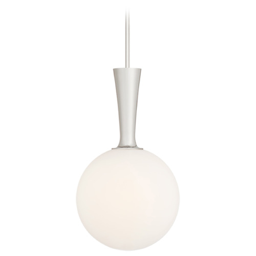 Visual Comfort Signature Collection Aerin Sesia Small Globe Pendant in Polished Nickel by Visual Comfort Signature ARN5360PNWG