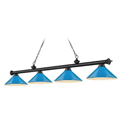 Cordon Matte Black Billiard Light by Z-Lite