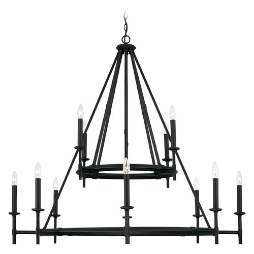 Ogden 12-Light Chandelier in Brushed Black Iron by Capital Lighting
