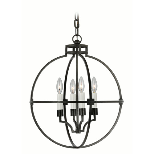 Visual Comfort Signature Collection Chapman & Myers' Lexie 18-Inch Globe Lantern in Iron by VC Signature CHC5516AI