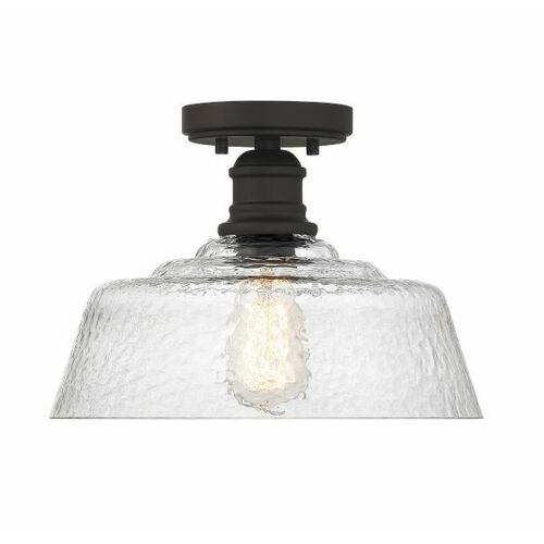 Meridian 13-Inch Textured Glass Semi-Flush in Oil Rubbed Bronze by Meridian M60070ORB