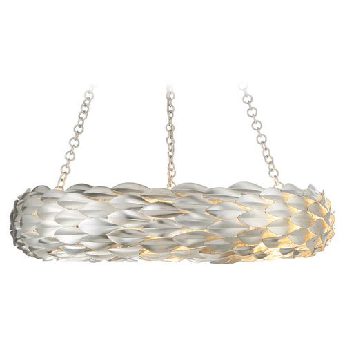 Crystorama Lighting Broche Antique Silver Pendant Light with Drum Shade