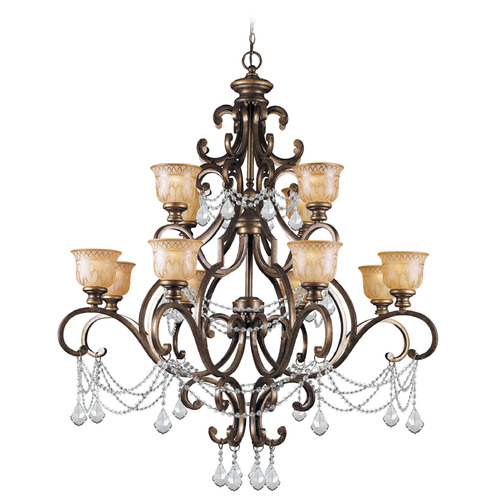 Crystorama Lighting Norwalk Bronze Umber Crystal Chandelier