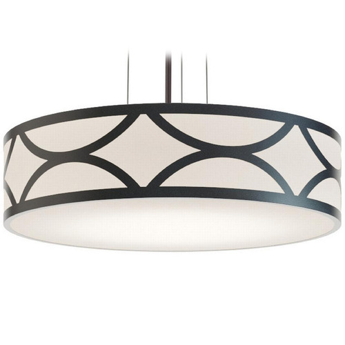 AFX Lighting Afx Lighting Lake Black Pendant Light with Drum Shade LAKP24MBBK