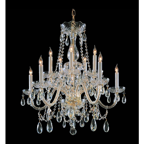 Traditional Crystal Chandelier in Polished Brass by Crystorama Lighting