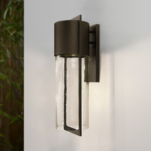 Seeded Glass Outdoor Wall Light Bronze by Hinkley Lighting