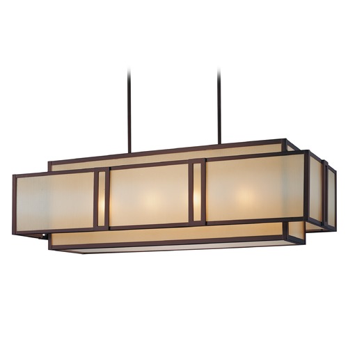 Metropolitan Lighting Underscore Cimmaron Bronze Island Light with Rectangle Shade N6959-1-267B